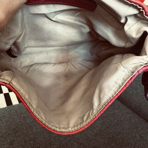 Wilson Leather Red Pebble Leather Crossbody Saddlebag Small‎ Shoulder Purse - Picture 6 of 7